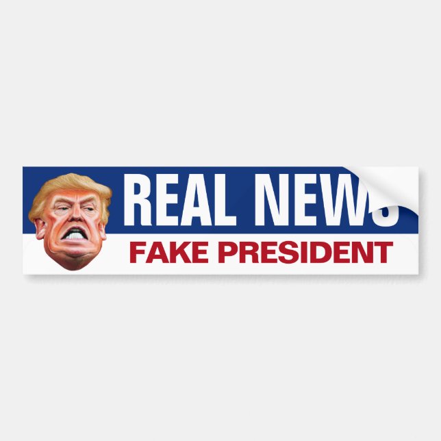 Real News Fake President - Anti Trump Bildekal (Framsidan)
