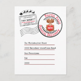 Real North Pole kommer tillbaka från tomten till b Vykort