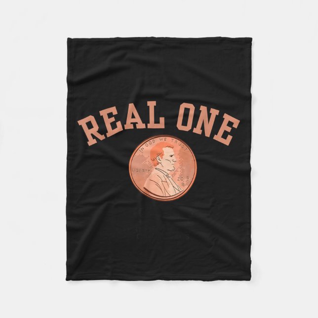Real One Penny Rip, Funny Coin Memorial,cent Retir Fleecefilt (Framsidan)
