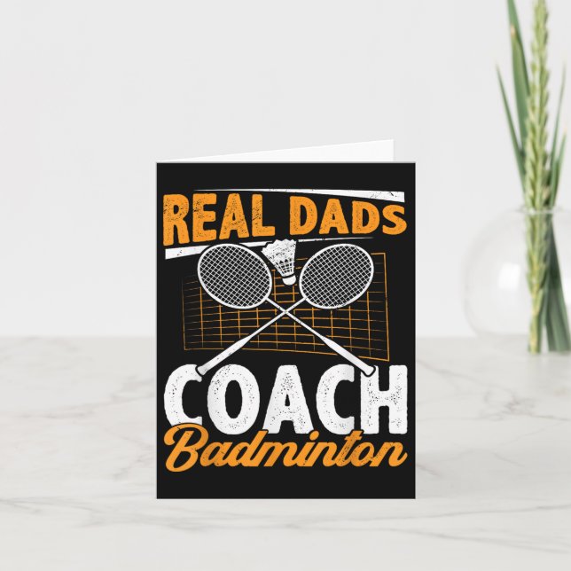 Real Pappor Coach Badminton Badminton Player Shutt Kort (Framsida)