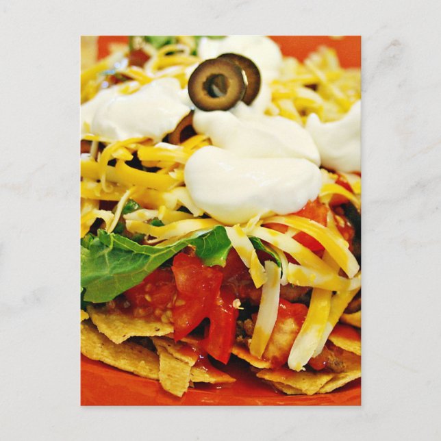 Real Photo Mexican Taco Salad Food Postcard Vykort (Framsida)