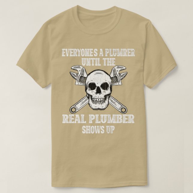 Real Plumber Skeleton FUNNY Pumving Pipefitter Gr T Shirt (Design framsida)