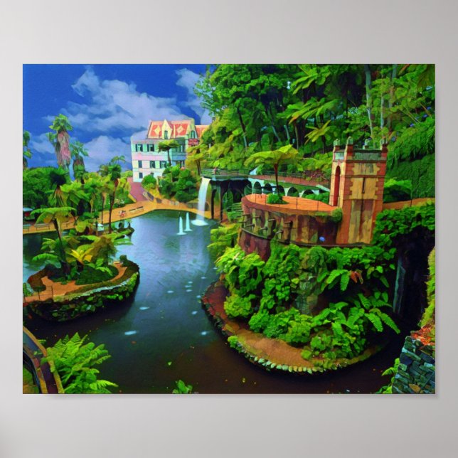 Real Portugal- Madeira Botaniska trädgårdar Poster (Framsidan)
