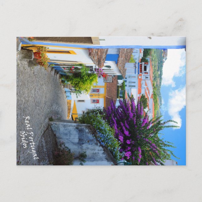 Real Portugal Obidos Postcard Vykort (Framsida)