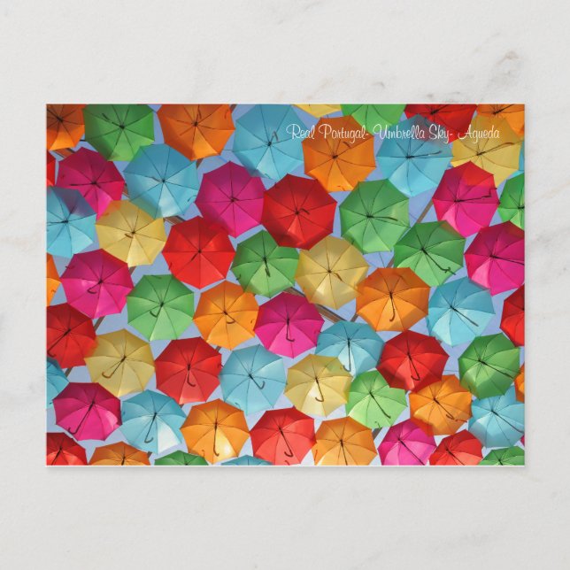 Real Portugal- Umbrella Himlar- Agueda Vykort (Framsida)