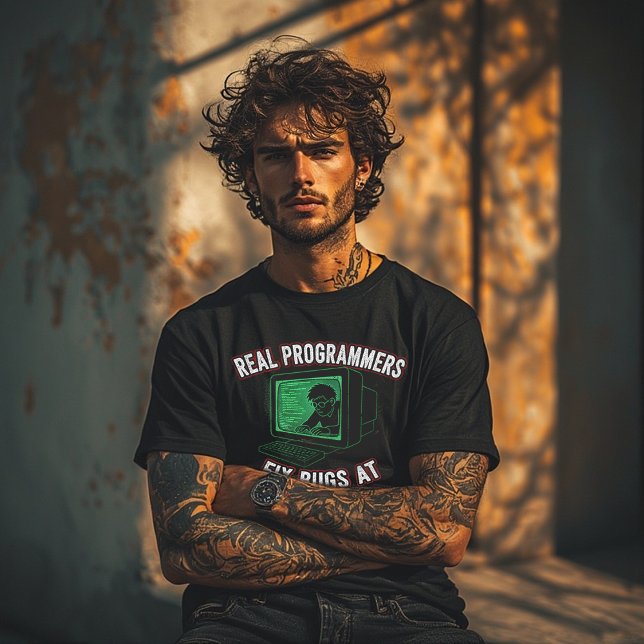 Real Programmers Fix Bugs at 3AM – Funny Coding T Shirt (Skapare uppladdad)