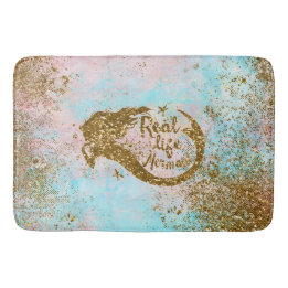 Real Sjöjungfru Life-Glitter Guld Sjöjungfru Badrumsmatta