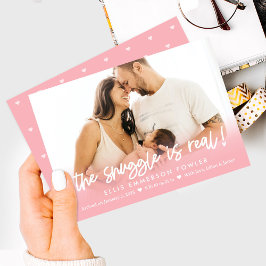 Real Snuggle Roligt Baby Birth Notice Julkort