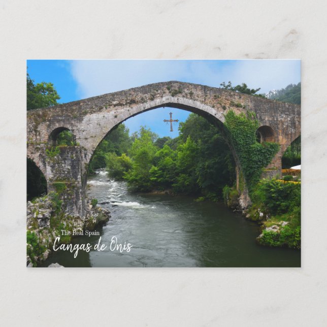 Real Spain- Puente romano de Cangas de Onís Vykort (Framsida)
