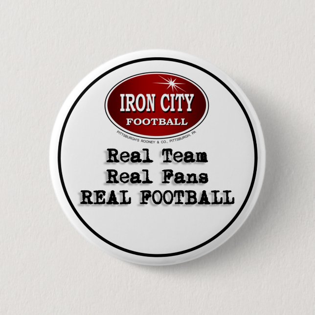 Real Team Real Fläkt Real Football Pittsburgh Pin Knapp (Framsida)