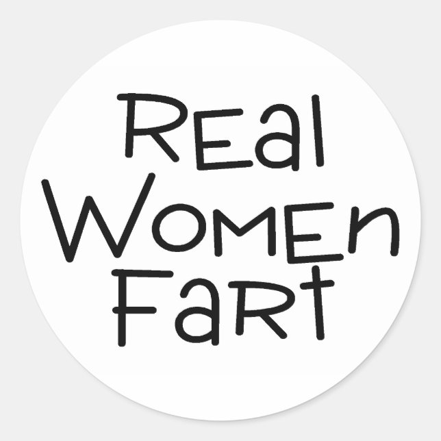 Real Women Fart Runt Klistermärke (Framsida)
