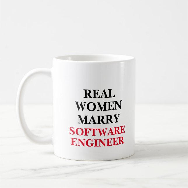 Real Women Marry Software Ingenjör Kaffemugg (Vänster)
