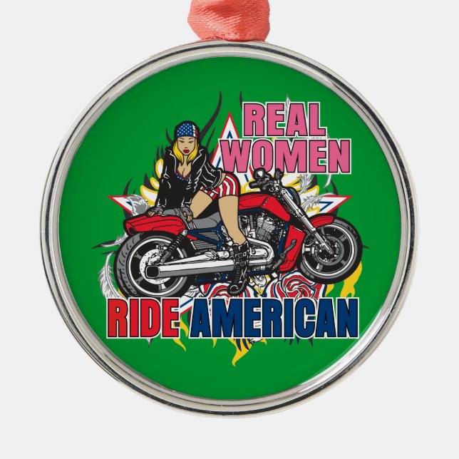 Real Women Ride American Motorcles Ornament (Framsidan)