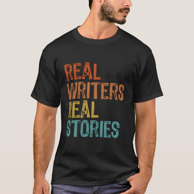 Real Writers Real Artiories Writers Guild Writers  T Shirt (Framsida)