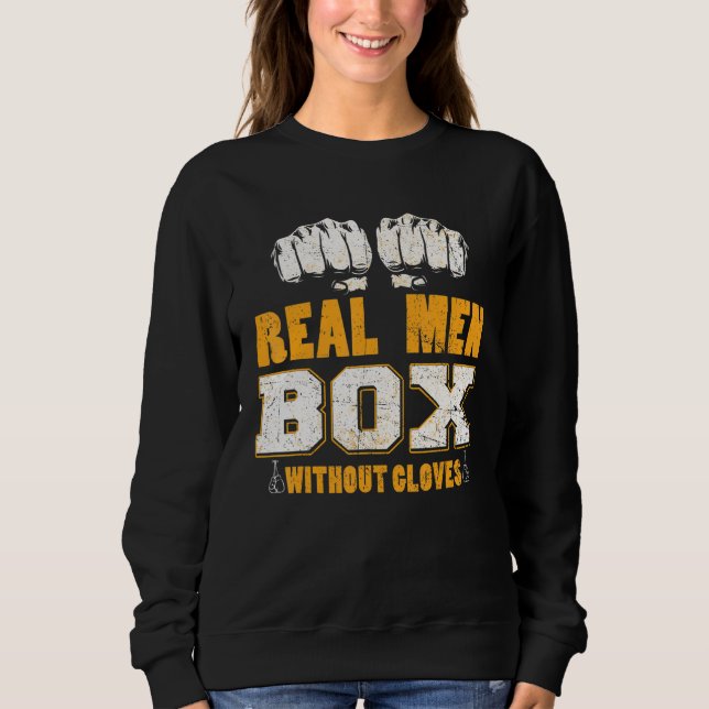 Realboxen Manar utan handskar, barefingle-boxning T Shirt (Framsida)
