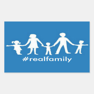 #realfamily klistermärken, det traditionella rektangulärt klistermärke