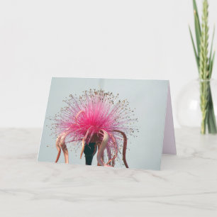 Realfiberoptiskt blomma och Flamingo Tack Kort