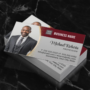 Realfotot av röd Professionell i Gods Agent Burgun Visitkort