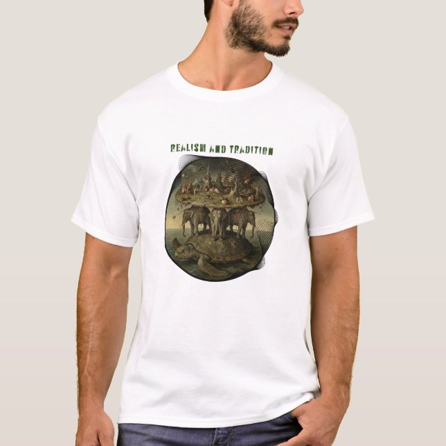 Realism and Tradition Surreal Elephant Turtle Art T Shirt (Framsida)