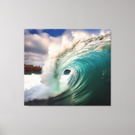 Realism-målning för Aqua Embrace - Digital tecknin Canvastryck