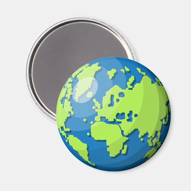 Realistic 3D Globe Design Earth Planet Art Magnet (Front/Back)