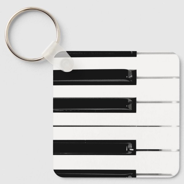 Realistic Black White Piano Keyboard Keys Nyckelring (Framsida)