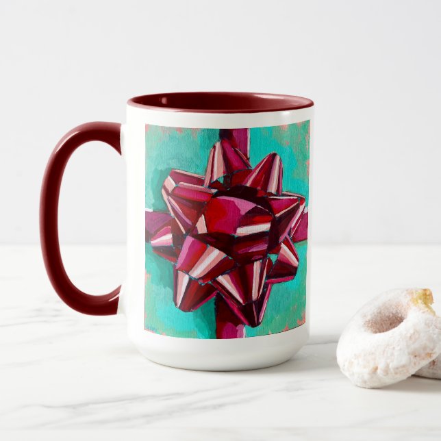 Realistic Bow Painting - Holiday Decor Mugg (Med munk)