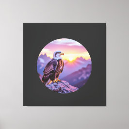 Realistic Eagle on Rock – Majestic Wildlife Scene Canvastryck