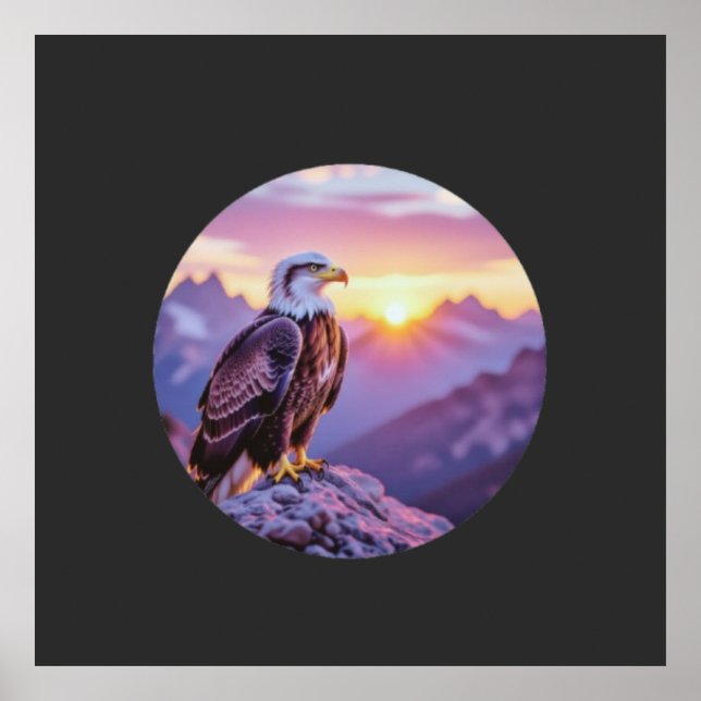 Realistic Eagle on Rock – Majestic Wildlife Scene Poster (Framsidan)