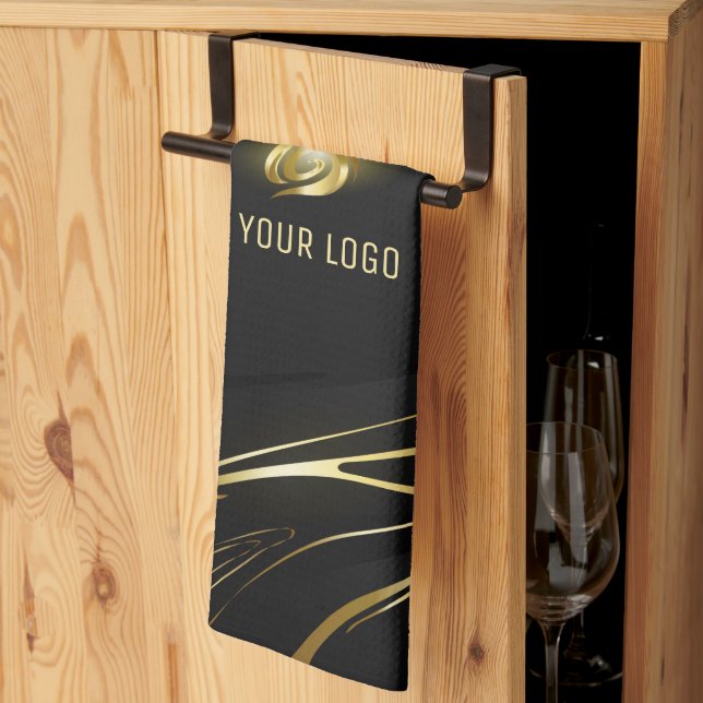 Realistic elegant Black Gold Hair Style Kökshandduk (Thirds Fold)