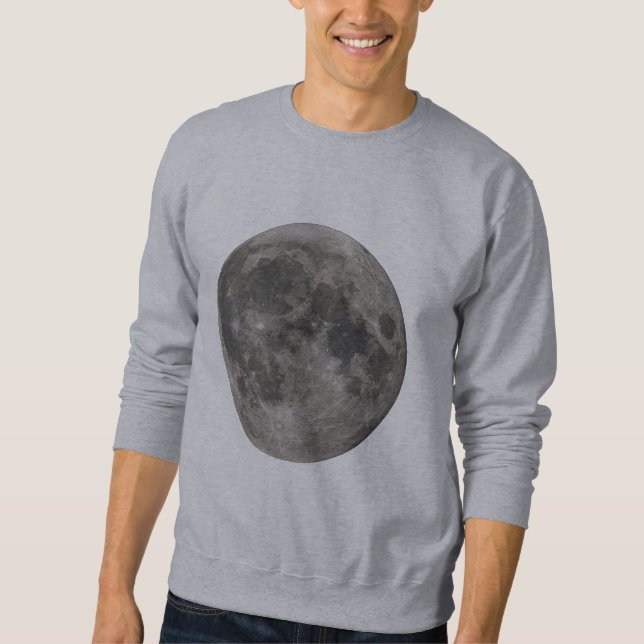 Realistic Full Moon Lång Ärmad Tröja (Framsida)