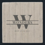 Realistic Grey Driftwood Grain Monogram Wedding Stenunderlägg<br><div class="desc">Realistic Grey Driftwood Grain Monogram Wedding</div>