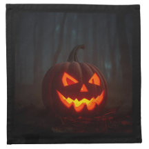 Realistic Halloween Pumpkin Glow Napkin