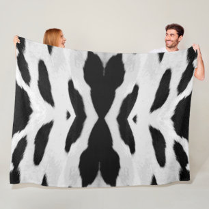 Realistic Holstein Cowhide ser stor version Fleecefilt
