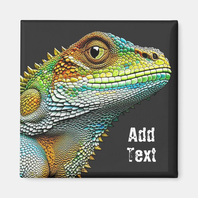 Realistic Lizard Iguana Personlig Magnet (Framsidan)