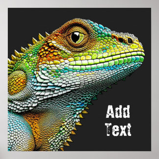 Realistic Lizard Iguana Personlig Poster