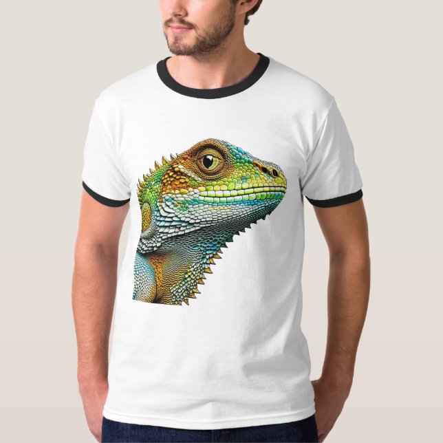 Realistic Lizard Iguana T Shirt (Framsida)