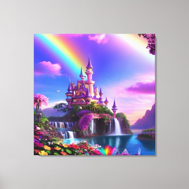 Realistic Magical Landscape Canvas Print (Framsida)
