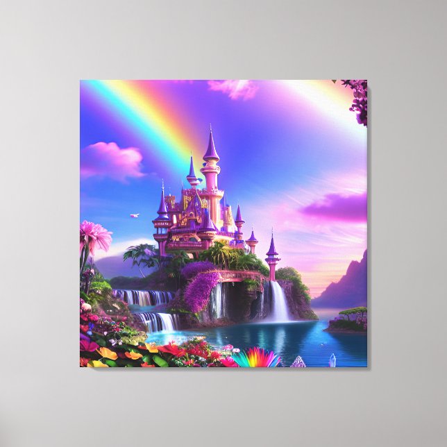 Realistic Magical Landscape Canvas Print (Framsida)