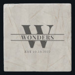 Realistic marble Wood Grain Monogram Wedding Stenunderlägg<br><div class="desc">Realistic marble Wood Grain Monogram Wedding</div>