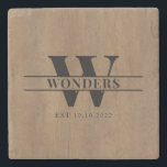 Realistic medium Wood Grain Monogram Wedding Stenunderlägg<br><div class="desc">Realistic medium Wood Grain Monogram Wedding</div>