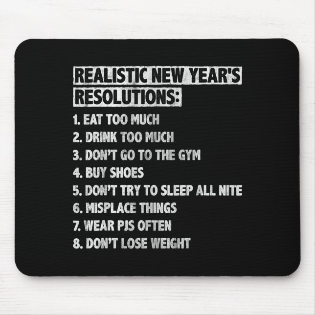 Realistic New Year's Resolutions Sayings Quote Fun Musmatta (Framsidan)