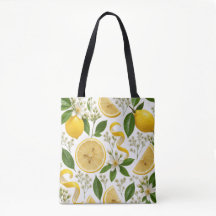 Realistic Pressed Lemon & Botanical Floral Pattern