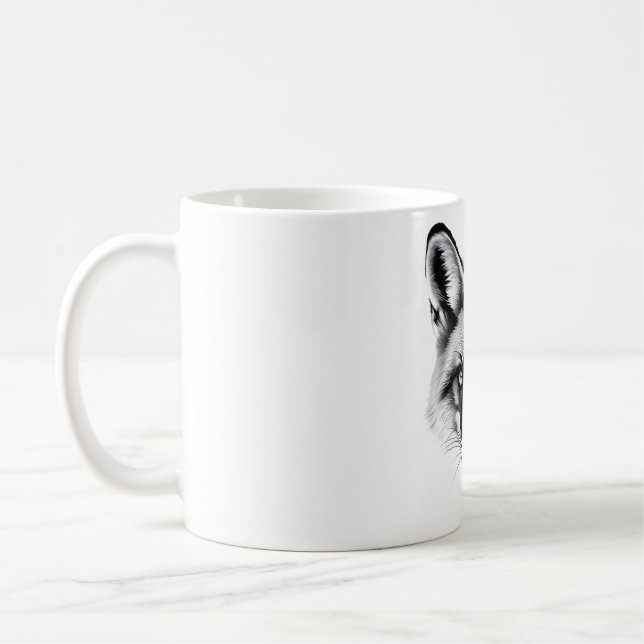 Realistic Red Fox Head T-Shirt Kaffemugg (Vänster)