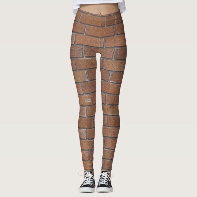 Realistic Red Terra Cotta Bricks Struktur Leggings (Framsida)
