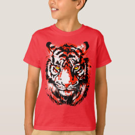 Realistic Red Tiger Head T-Shirt för barn