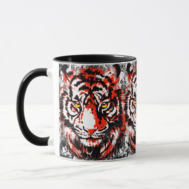 Realistic Red Tiger Mugg - Tiger Coffee Kopp (Vänster)