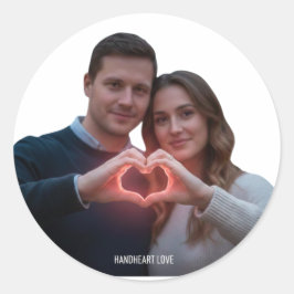 Realistic Romantic Couple Heart Hands Vinyl Sticke Runt Klistermärke