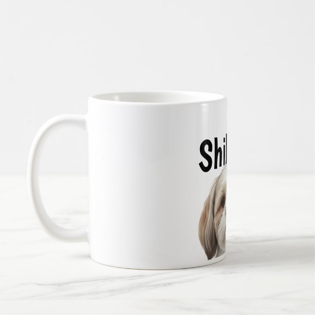 Realistic Shih Tzu Full Wrap 11oz Mug PNG | Custom Kaffemugg (Vänster)