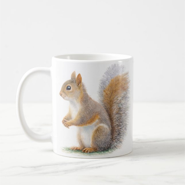 Realistic Squirrel Portrait Kaffemugg (Vänster)